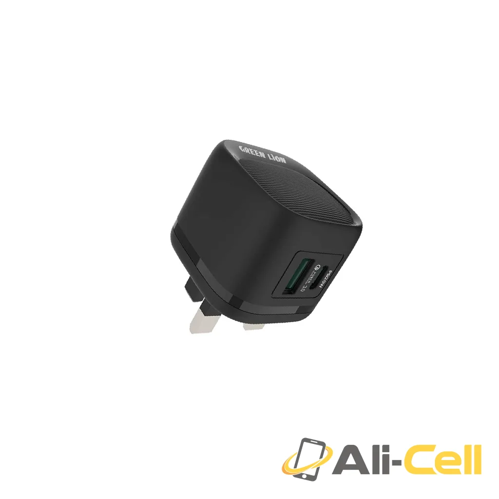 Green Lion PD 20W + QC Wall Charger - Black