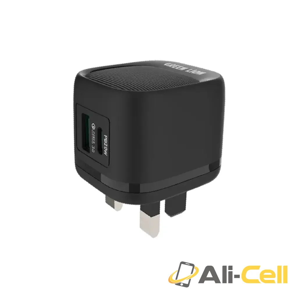 Green Lion PD 20W + QC Wall Charger - Black