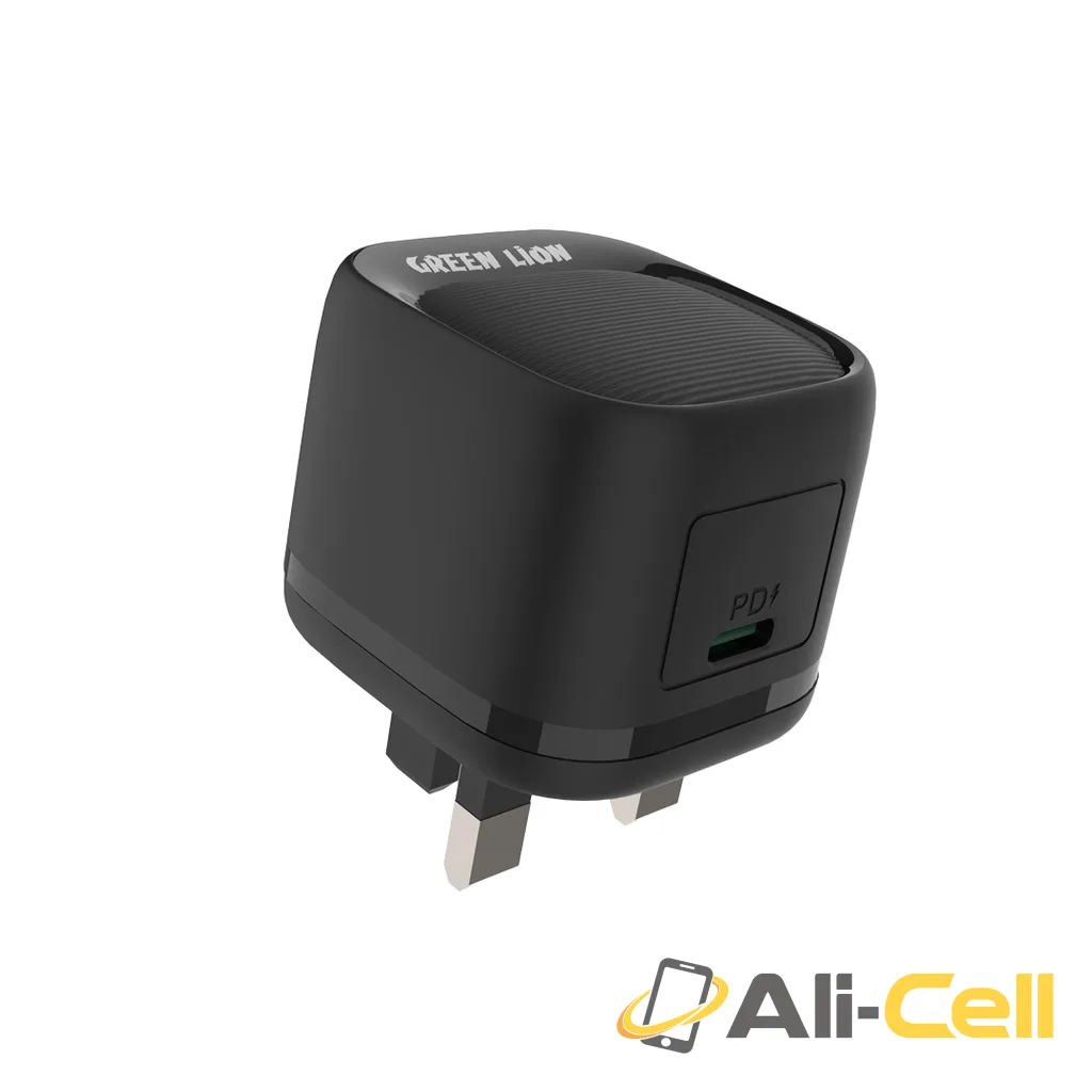 Green Lion PD 20W USB-C UK Wall Charger - Black