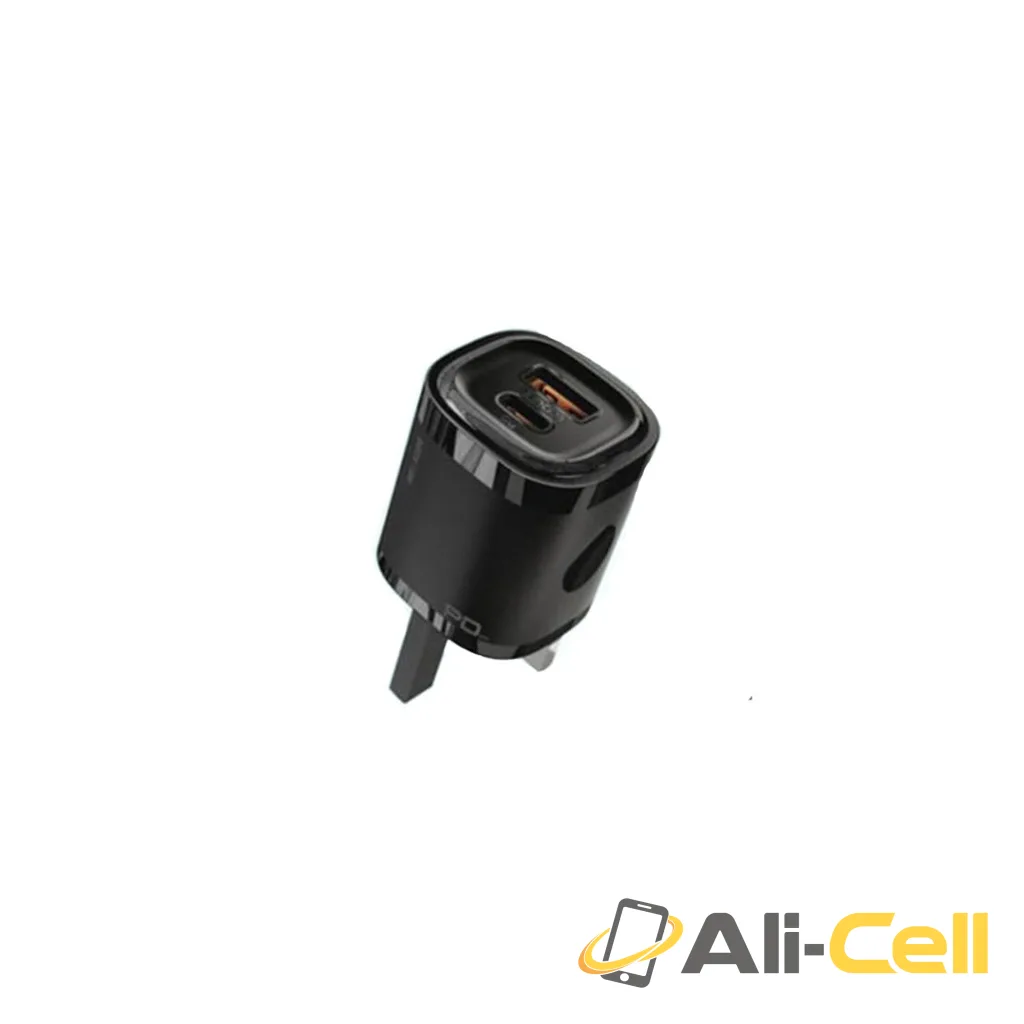 Green Lion PD+QC 20W One-way solution+TC-TC data cable 1m Black/Orange