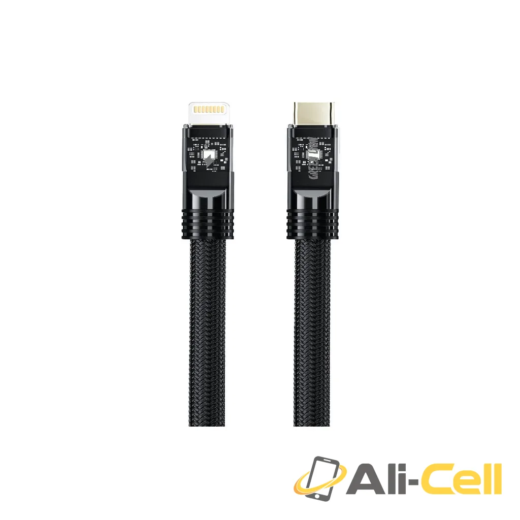 Green Lion PD27 Led Braided Cable Usb-C to Lightning 1Meter - Black