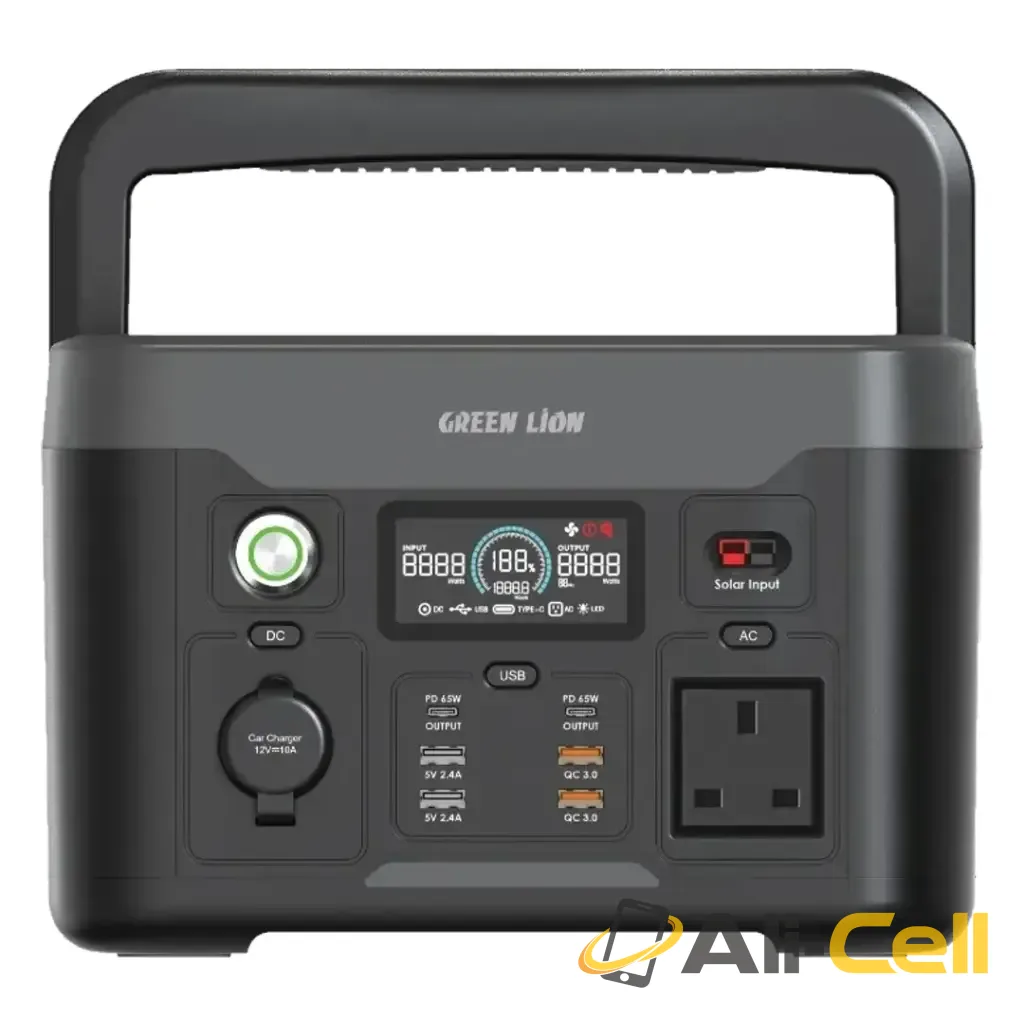 Green Lion PGX600 Power Station with 307.2Wh & 12000mAh LiFePO4 Battery - Black