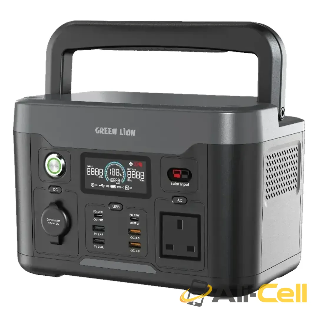 Green Lion PGX600 Power Station with 307.2Wh & 12000mAh LiFePO4 Battery - Black — 2