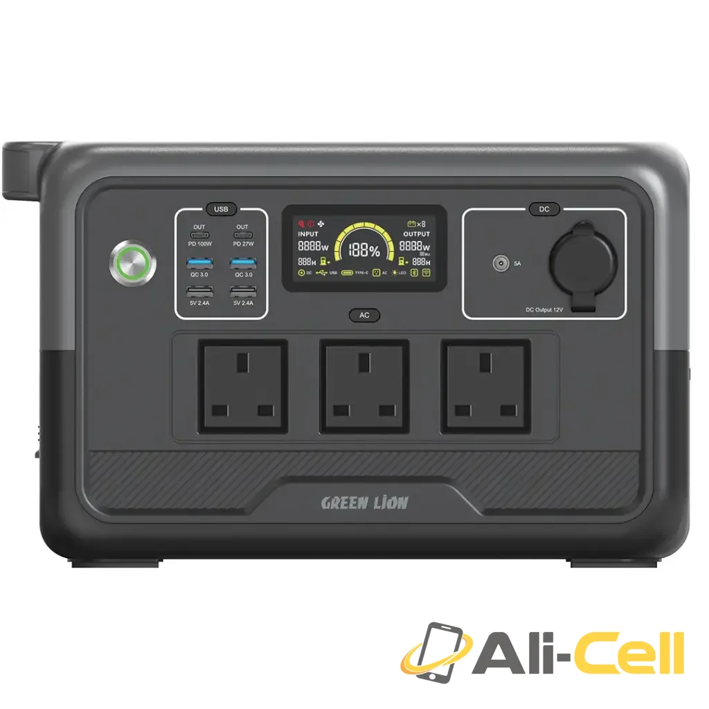 Green Lion PGX800 Power Station with 768Wh & 30000mAh LiFePO4 Battery - Black