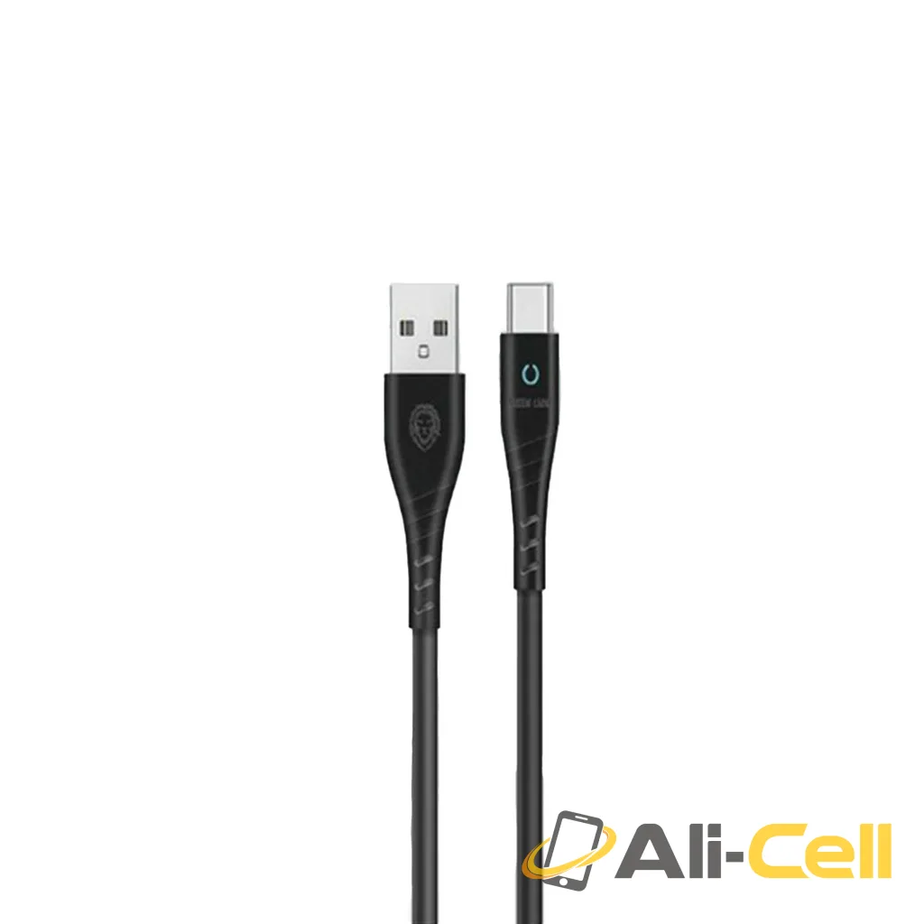 Green Lion PVC USB-A to Type-C Cable with LED Indicator 1M - Black