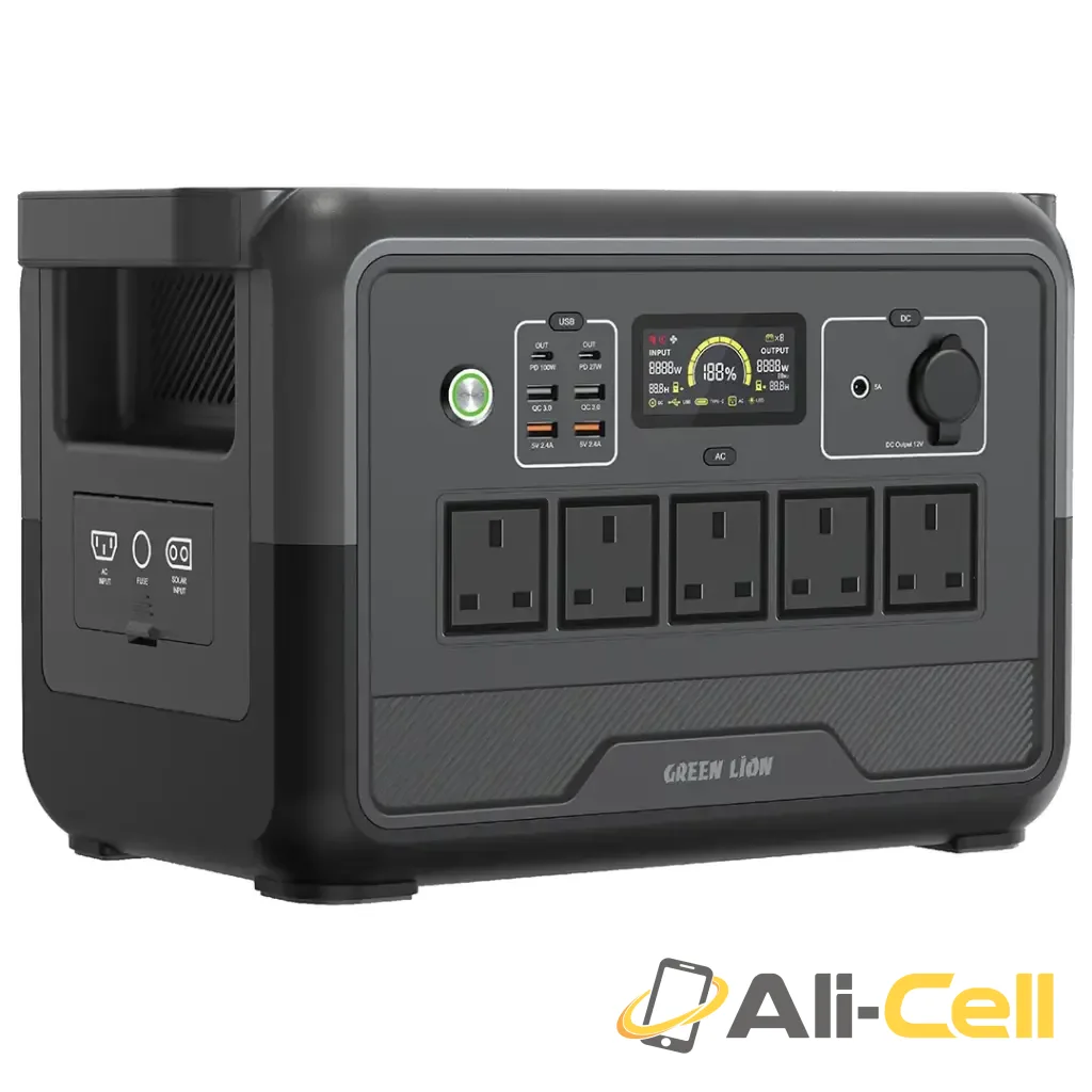 Green Lion PGX1200 Power Station with 360000mAh LiFePO4 Battery - Black — 2