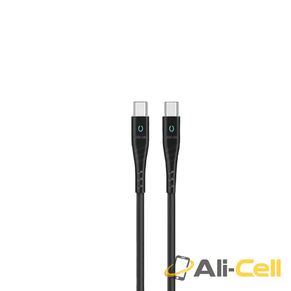 Green Lion PVC USB-C to Type-C Cable with LED Indicator 1M PD 60W - Black