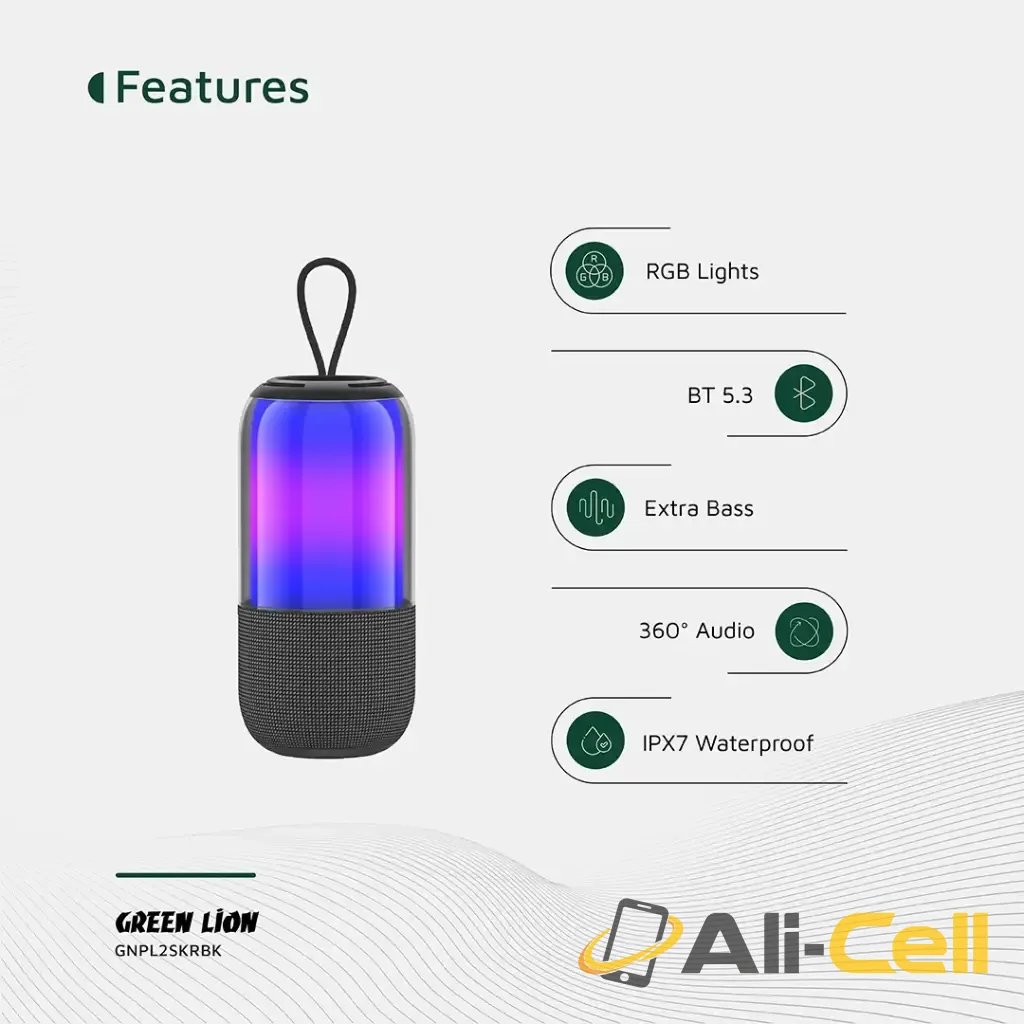 Green Lion Palma 2 RGB Portable Speaker - Black — 3