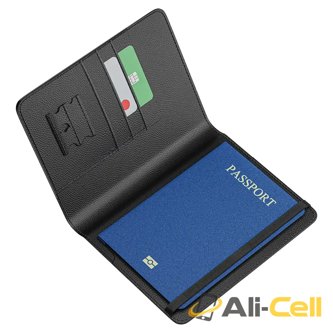Green Lion Pass-Track Passport Holder - Black