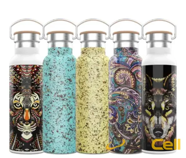 Green Lion Pattern Stainless Steel Water Bottle 600ml / 21oz