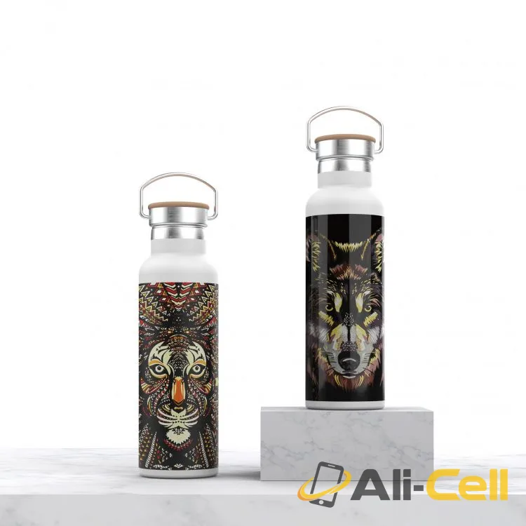 Green Lion Pattern Stainless Steel Water Bottle 600ml / 21oz — 2