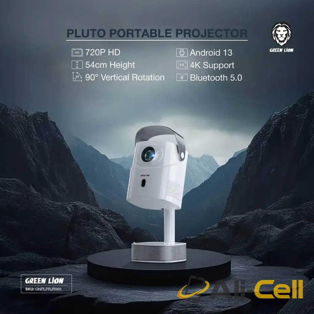 Green Lion Pluto Portable Projector - White — 2