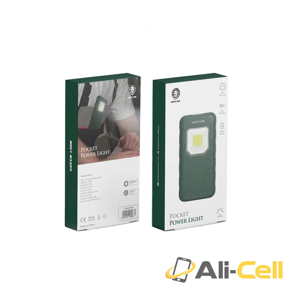 Green Lion Pocket Power Light 3W COB 100lm -Green — 2