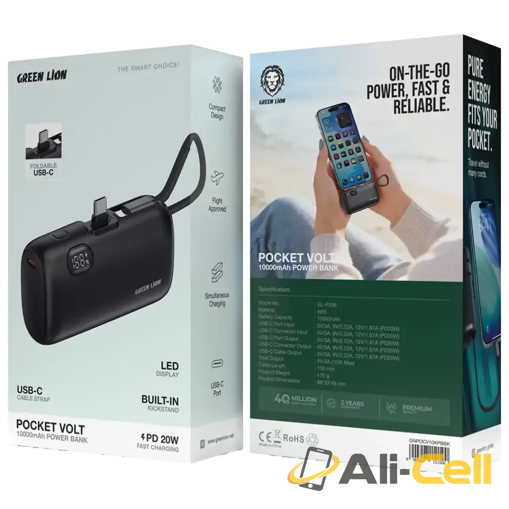 Green Lion Pocket Volt 10000mAh Power Bank - Black — 2