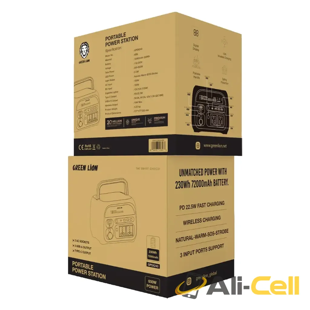 Green Lion Portable 72000mah Power Station 600W - Black — 2