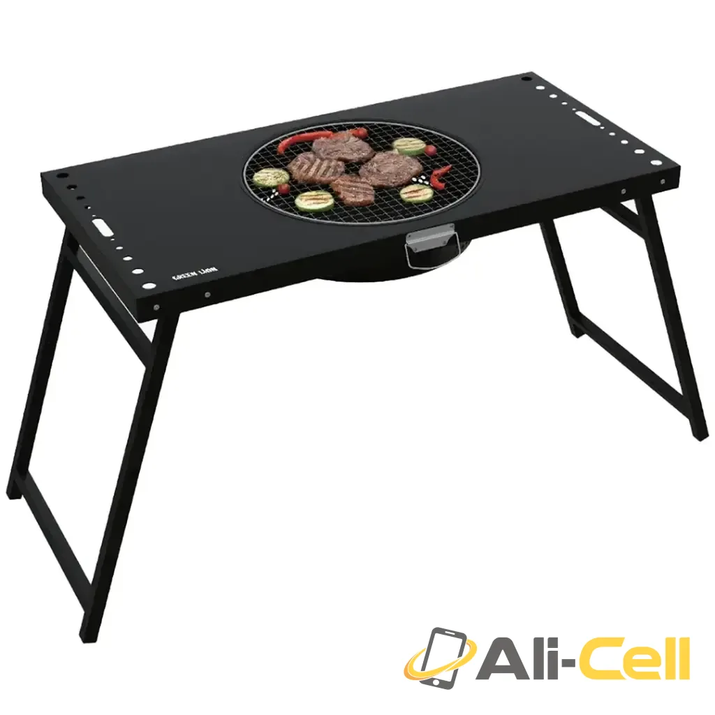 Green Lion Portable BBQ Camping Table - Black