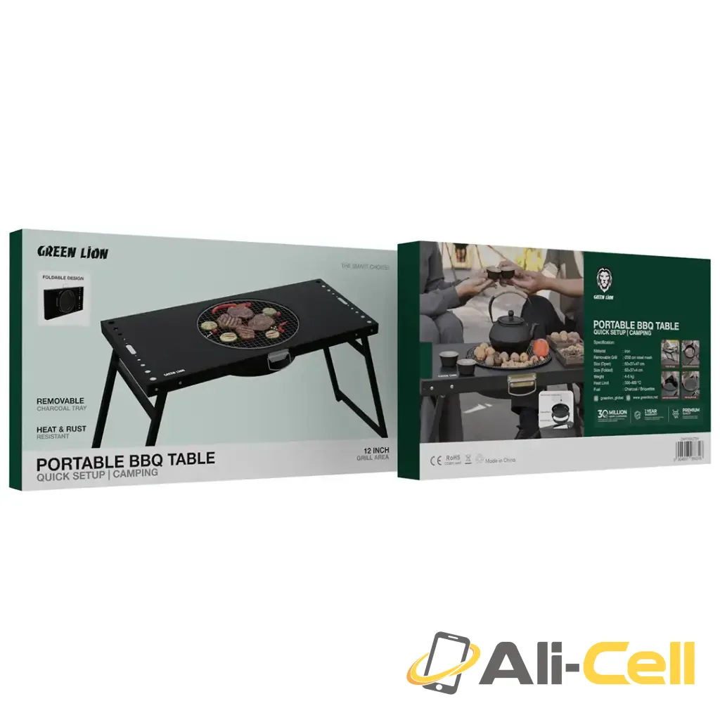 Green Lion Portable BBQ Camping Table - Black — 2