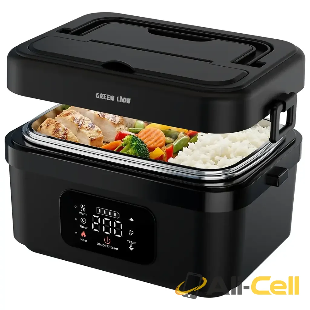 Green Lion Portable Lunch Box with Built-In Battery & Electric Heating - Black