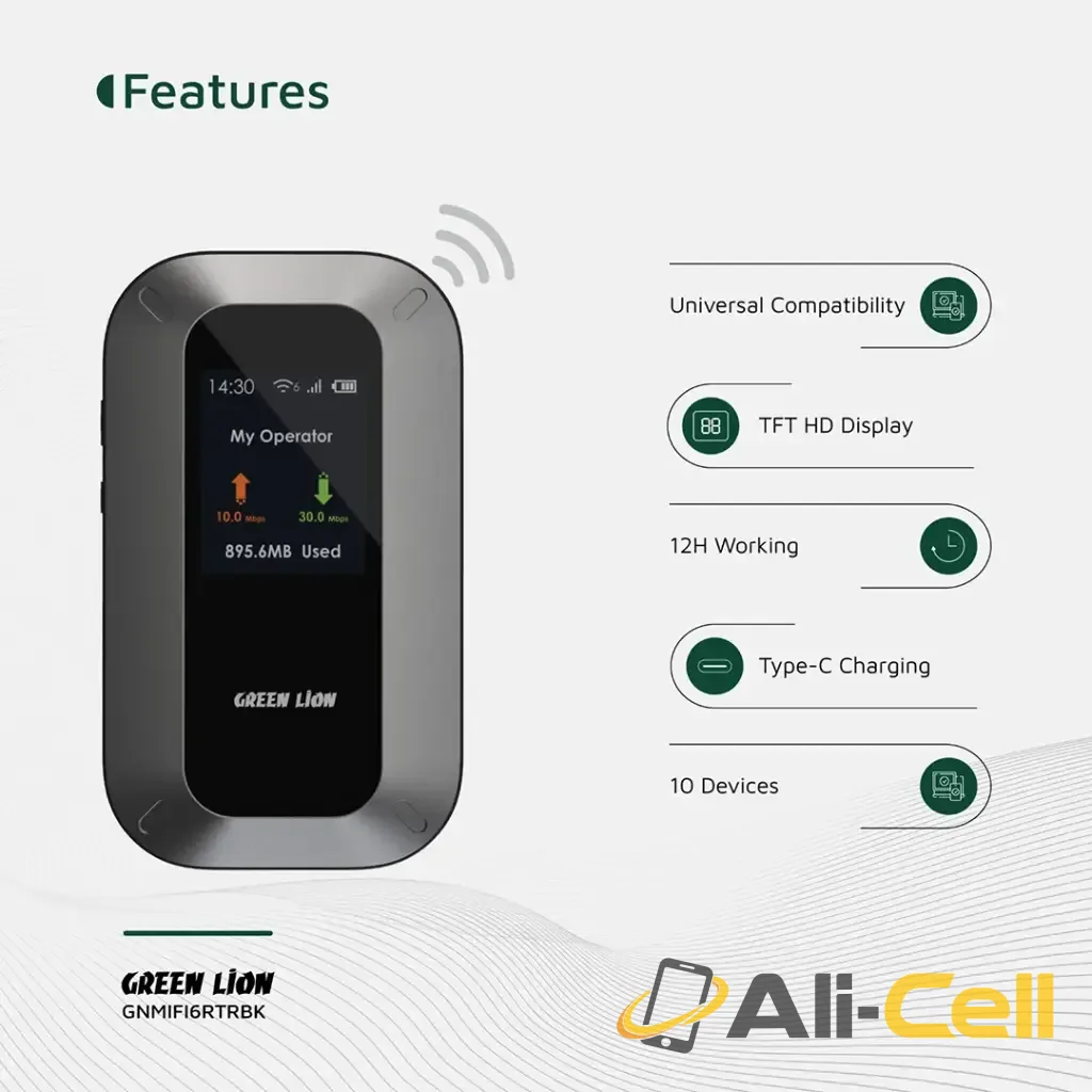 Green Lion Portable Mifi Router - Black — 2