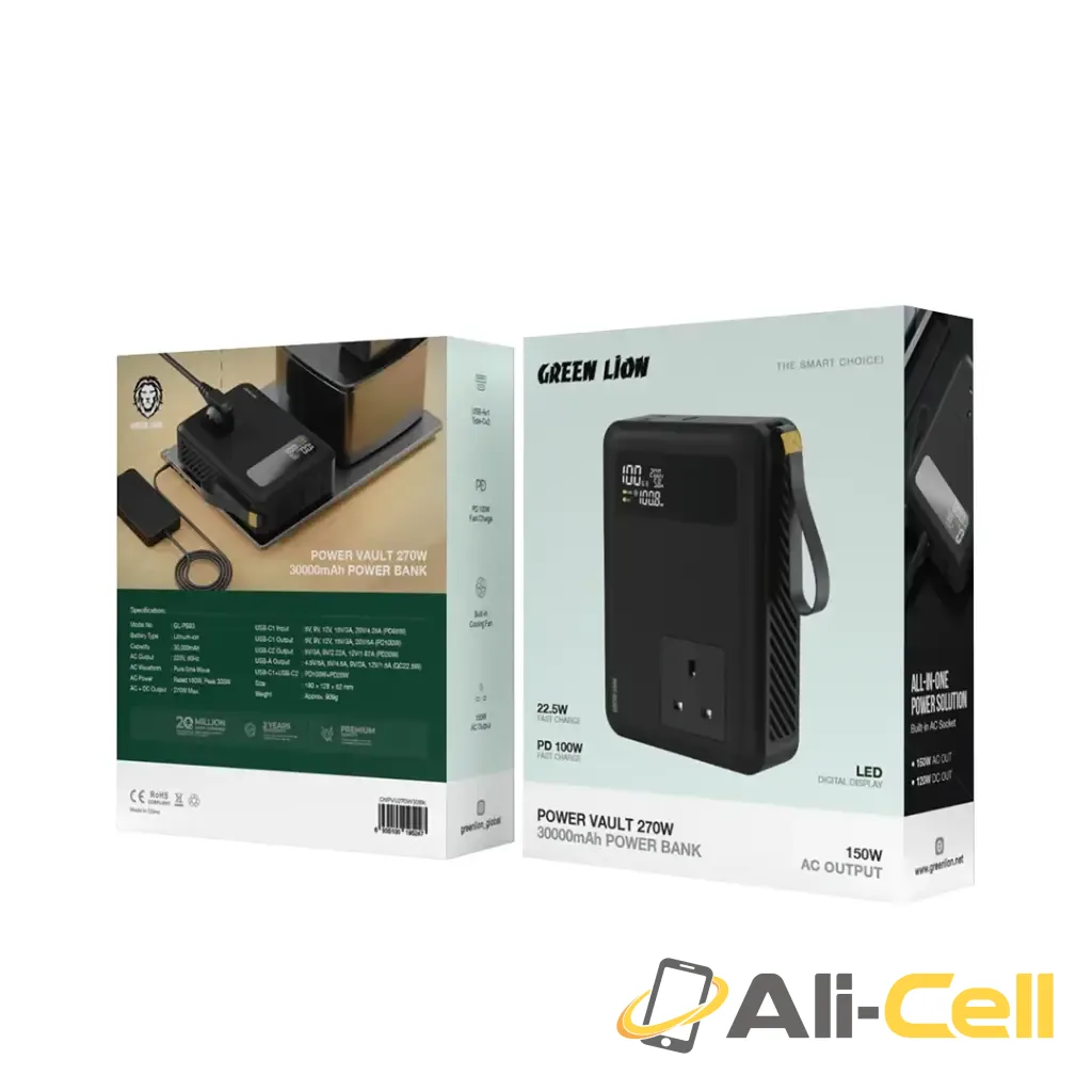 Green Lion Power Vault 270W 30000mAh Power Bank - Black — 2