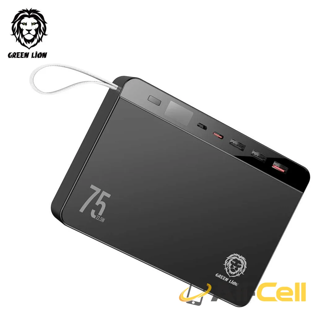 Green Lion Power Volt Mega Capacity Power Bank 75000mAh PD 20W QC3.0 22.5W - Black — 2