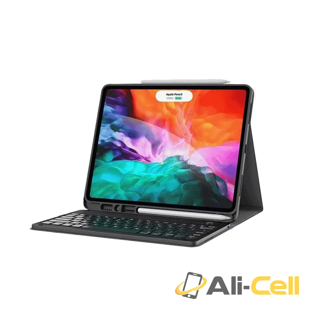 Green Lion Premium Leather Case with Wireless Keyboard ( English/Arabic ) for Apple iPad Mini6 8.3" 2021 - Black