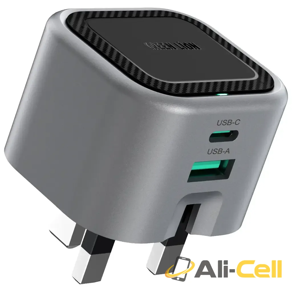 Green Lion Premium Series GaN Charger UK Plug PD 35W - Gray