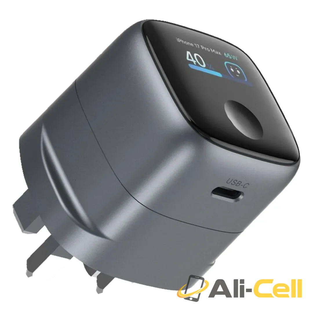 Green Lion Prime AVS TFT Wall Charger With GaNStorm Technology - Grey