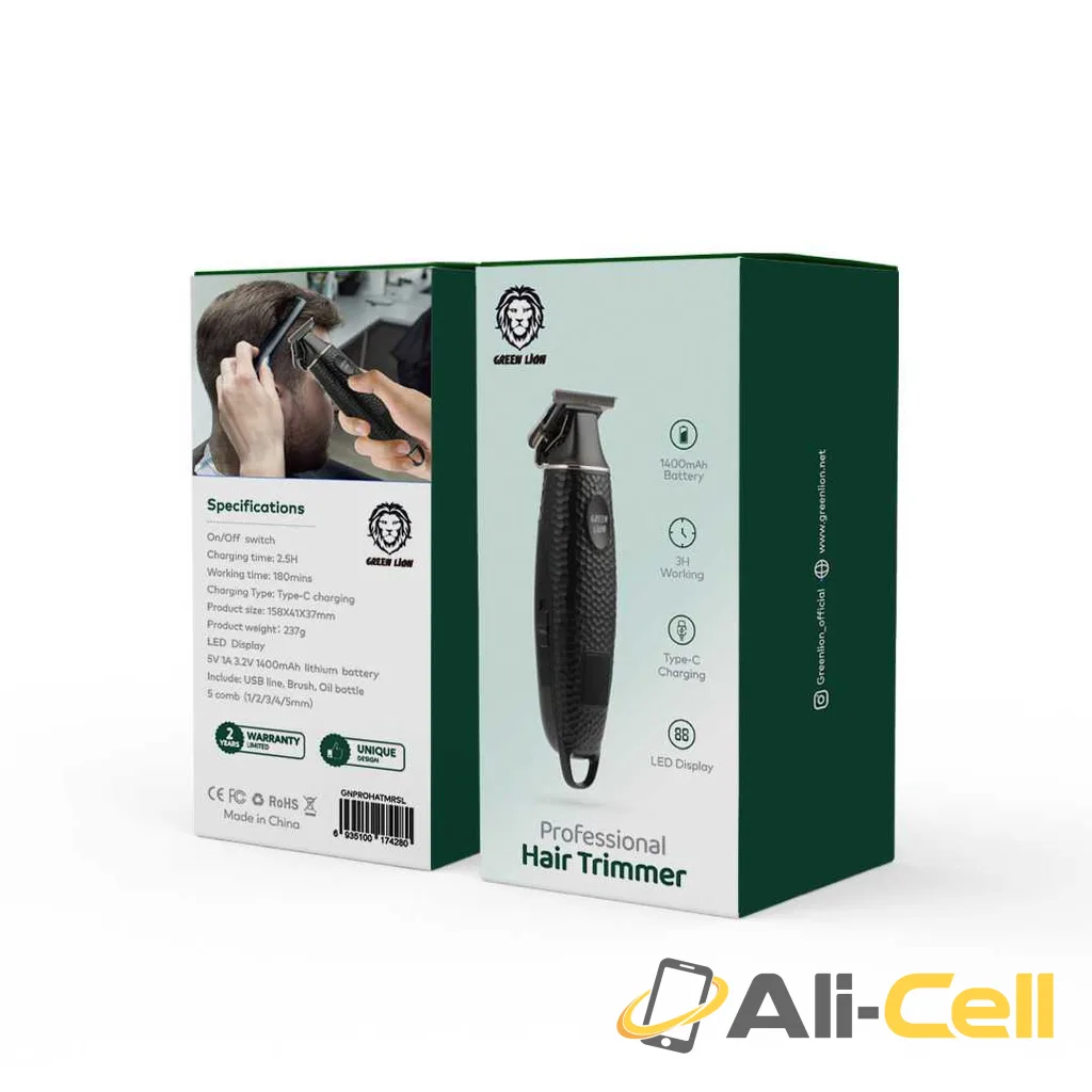 Green Lion Professional Hair Trimmer 1400mAh - Black — 2