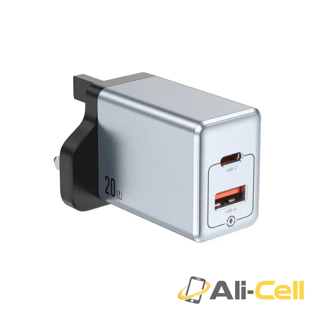 Green Lion Premium Series Dual Port Wall Charger 20W - Gray