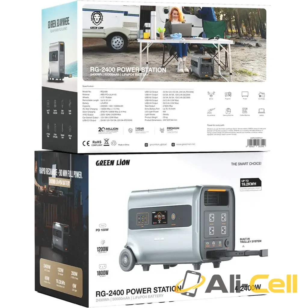 Green Lion RG-2400 Power Station with 2400Wh 50000mAh LiFePO4 Battery - Gray — 3