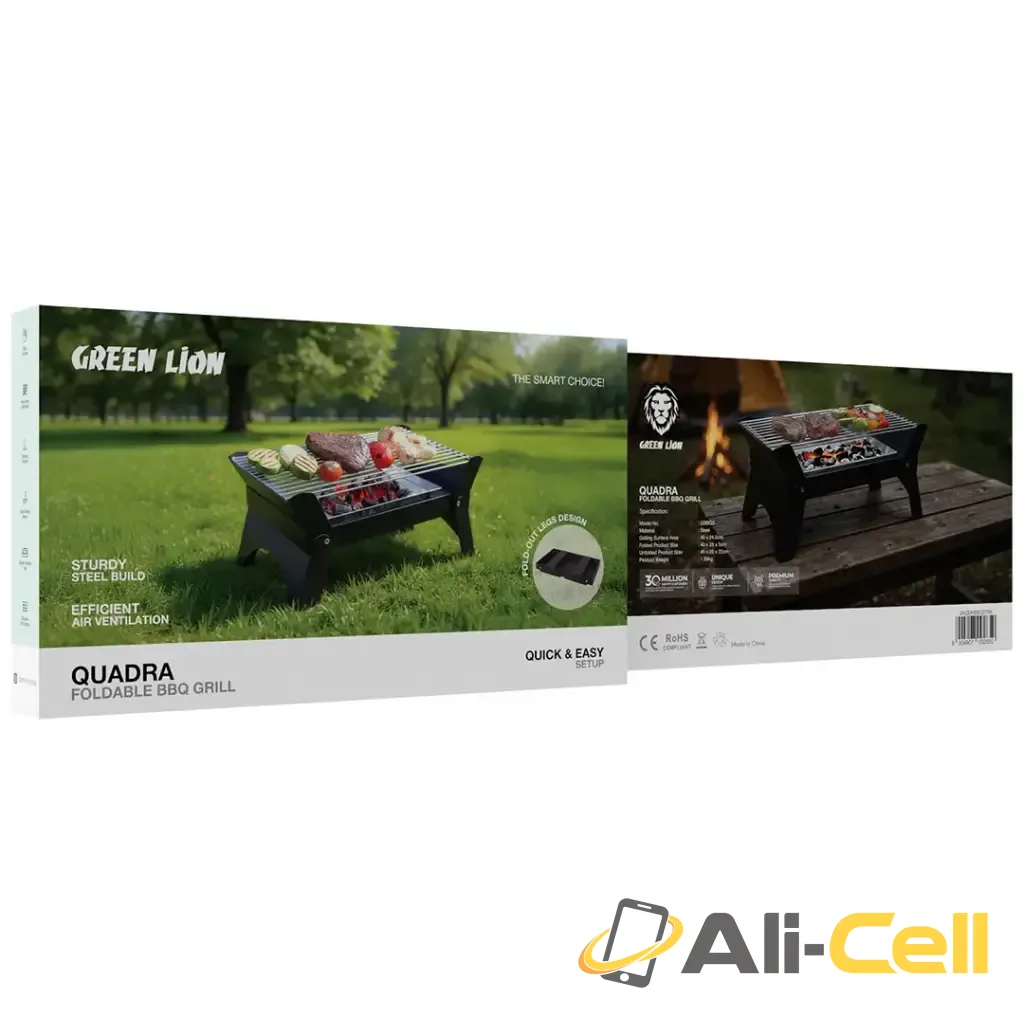 Green Lion Qudra Foldable BBQ Grill - Black — 3
