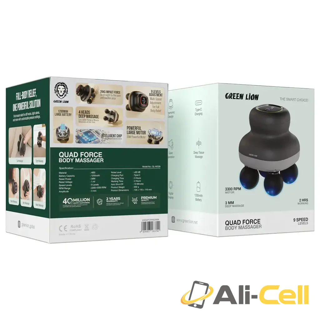 Green Lion Quad Force Body Massager - Black — 2