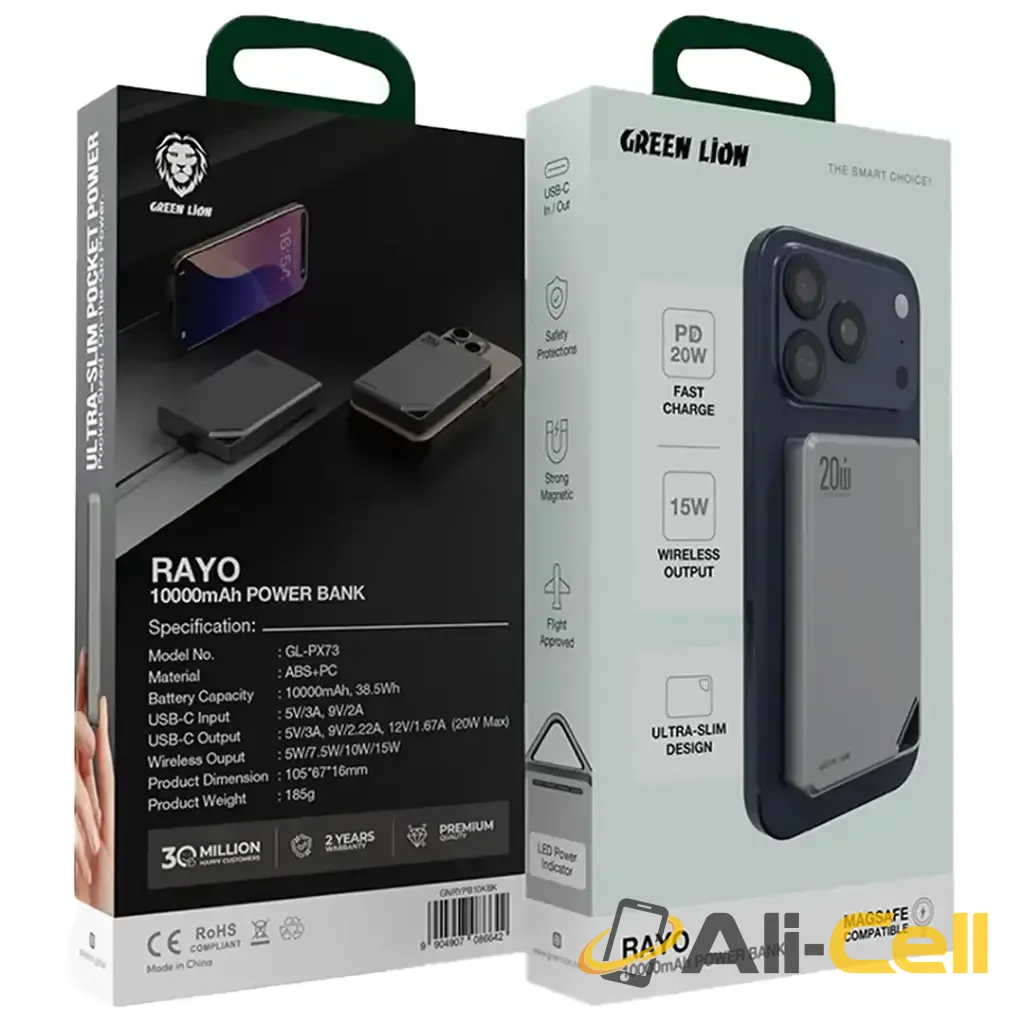 Green Lion Rayo 10000mAh Power Bank - Grey — 3