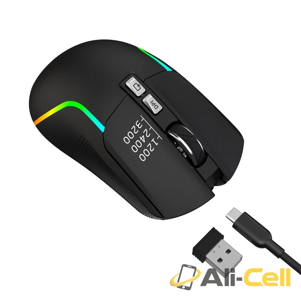 Green Lion Rechargeable Gaming Mouse - Black — 3