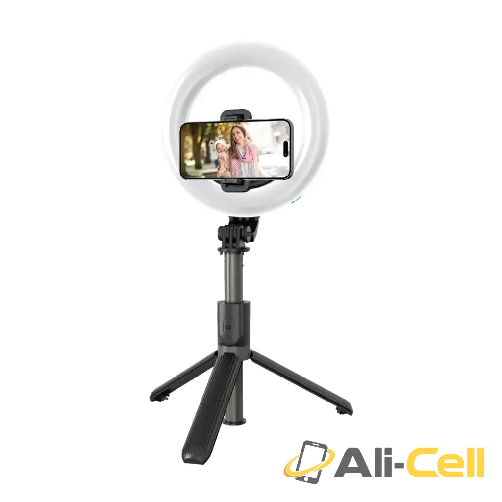 Green Lion Ring Light 6″ Selfie Stick - Black