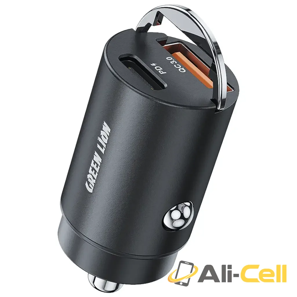 Green Lion Ring Charge Dual Port Car Charger PD 36W - Black