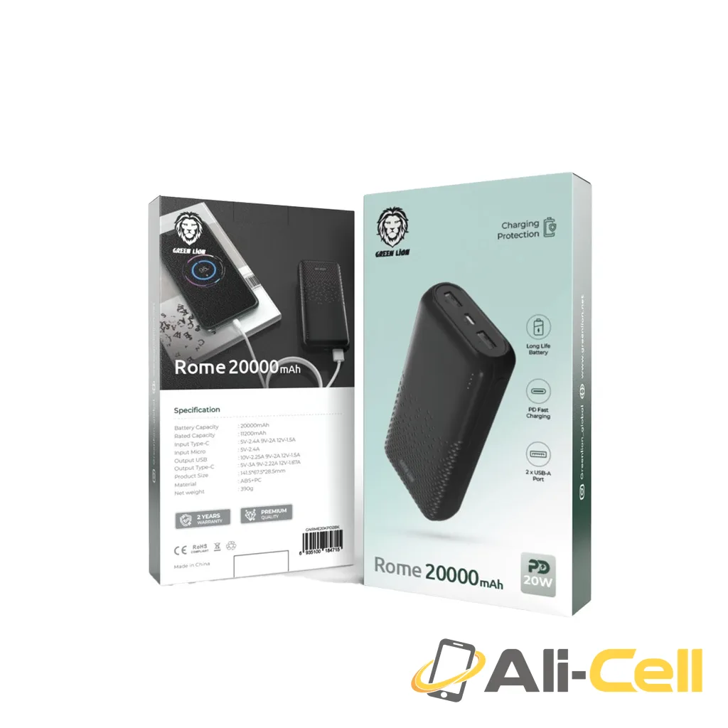 Green Lion Rome 20000mAh Power Bank - Black — 2