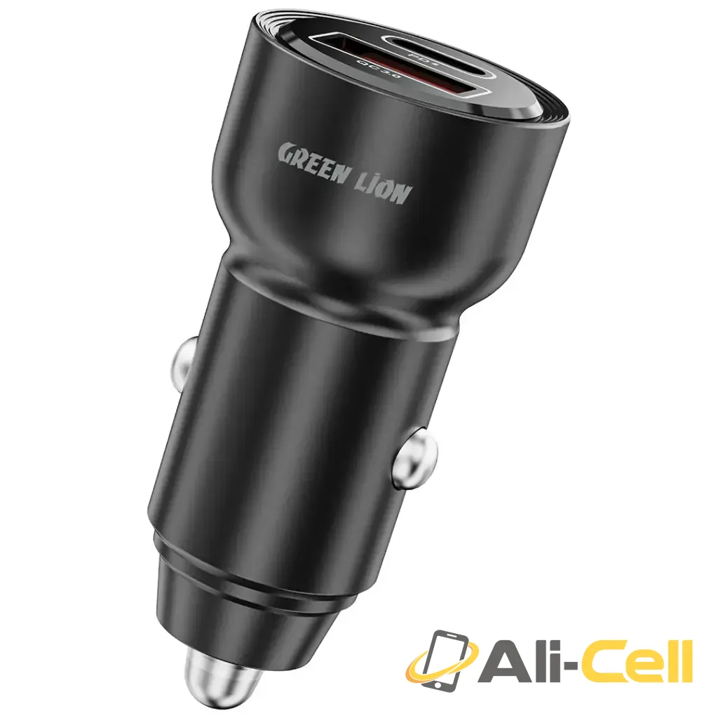 Green Lion RoadVolt Car Charger PD + QC 60W - Black