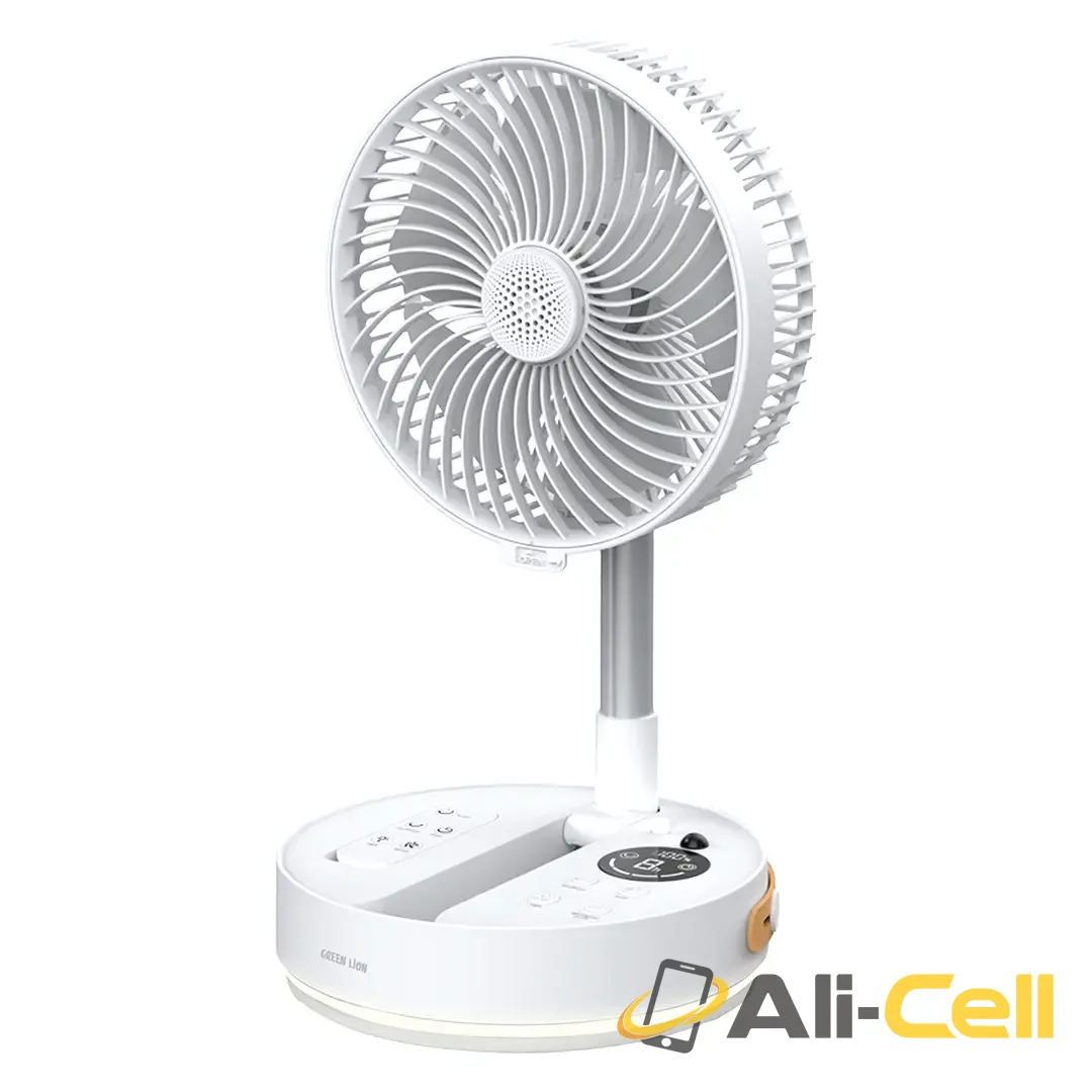 Green Lion Rovio 8" Folding Fan - White