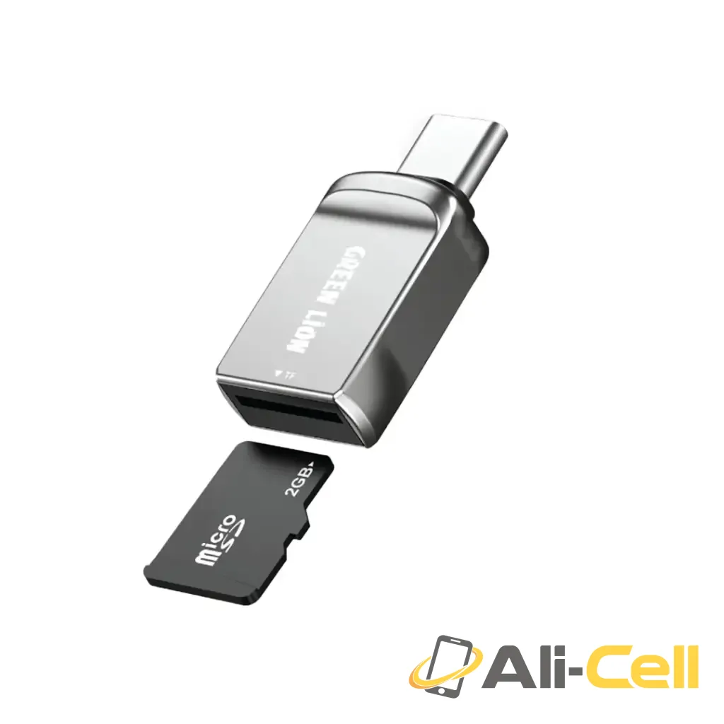 Green Lion SD Card Reader USB-C to Micro SD - Silver