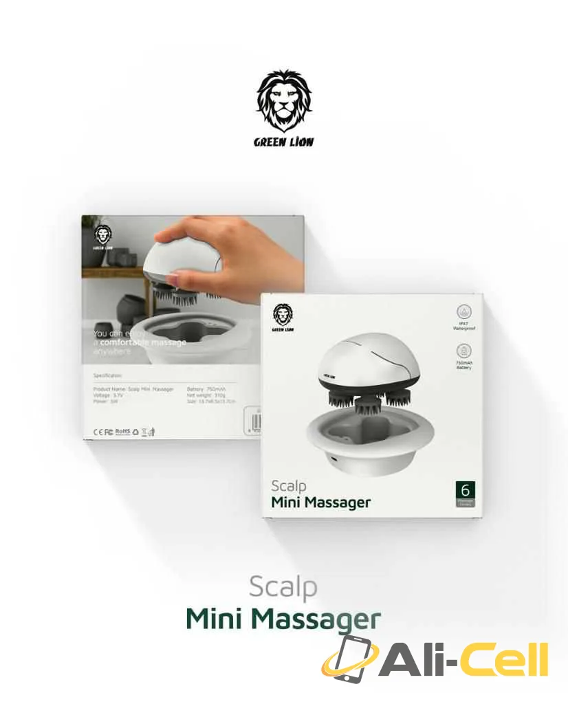 Green Lion Scalp Mini Massager 750mAh 5W - White — 2