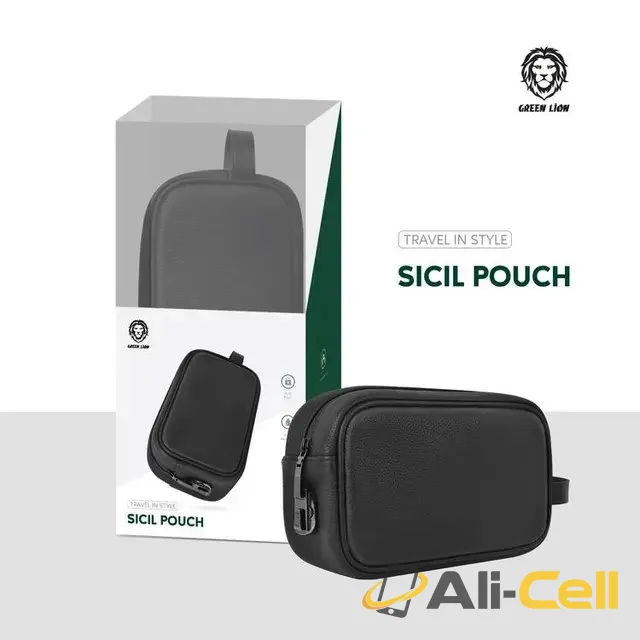 Green Lion Sicil Travel Pouch - Black — 2