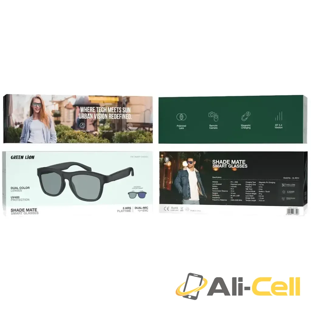 Green Lion Shade Mate Smart Glasses - Black — 2