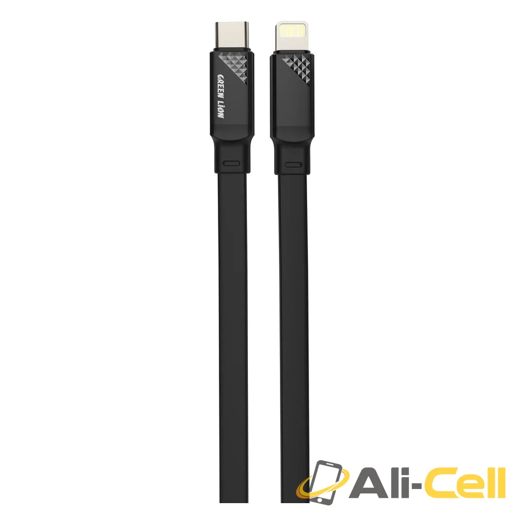 Green Lion Silicone USB-C to Lightning TPE Cable - Black