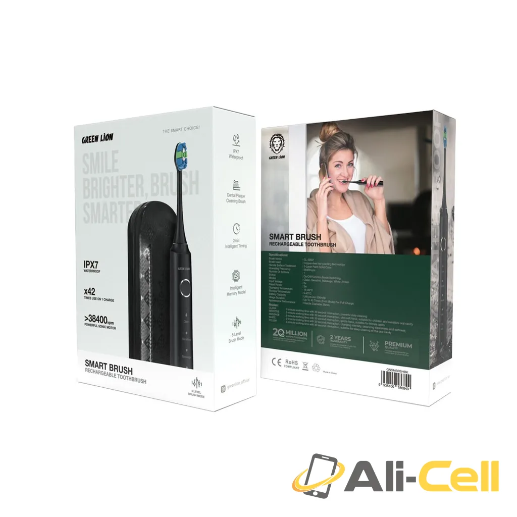 Green Lion Smart Brush Rechargeable Toothbrush - Black — 3