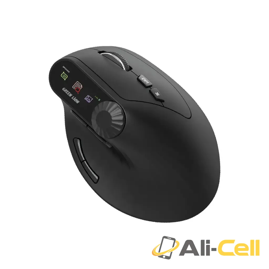 Green Lion Smart OLED Vertical Mouse - Black