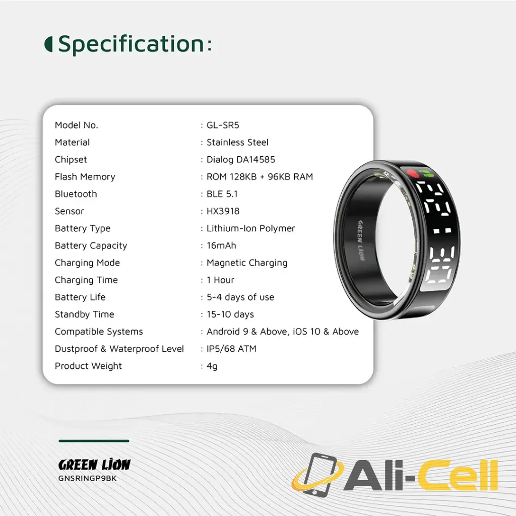 Green Lion Smart Ring Pro With Digital Display — 2