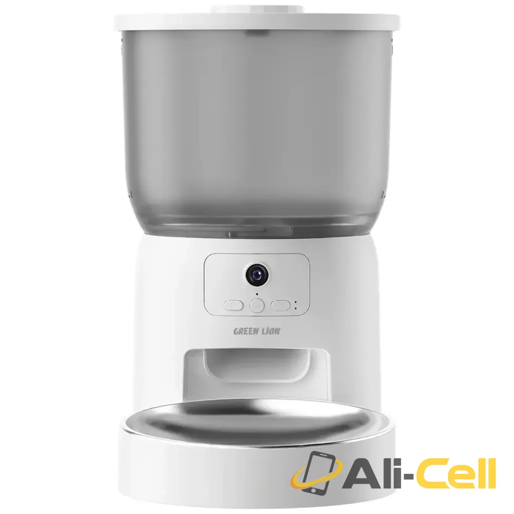 Green Lion Smart Pet Feeder with Stainless Steel Bowl - white — 2