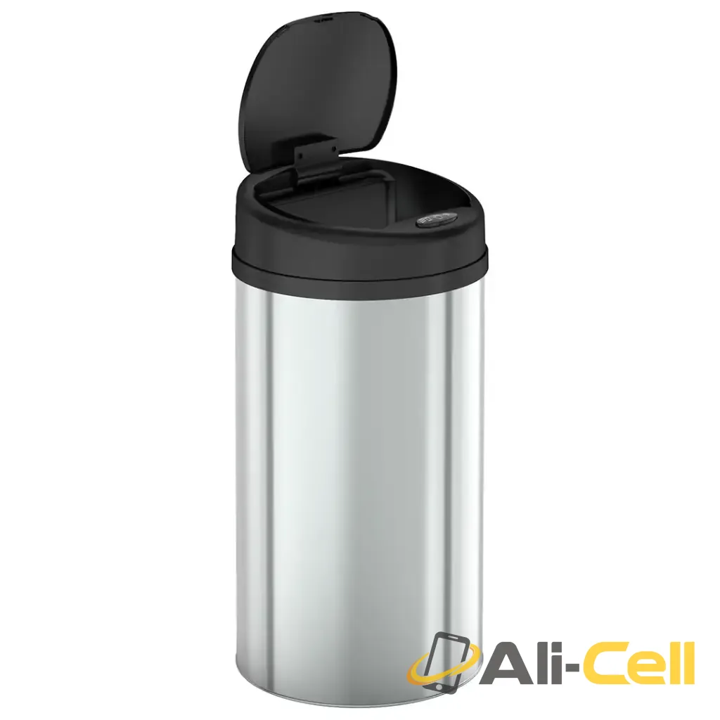 Green Lion Smart Trash Bin with 15L Capacity & Stainless Steel Material - Silver — 2